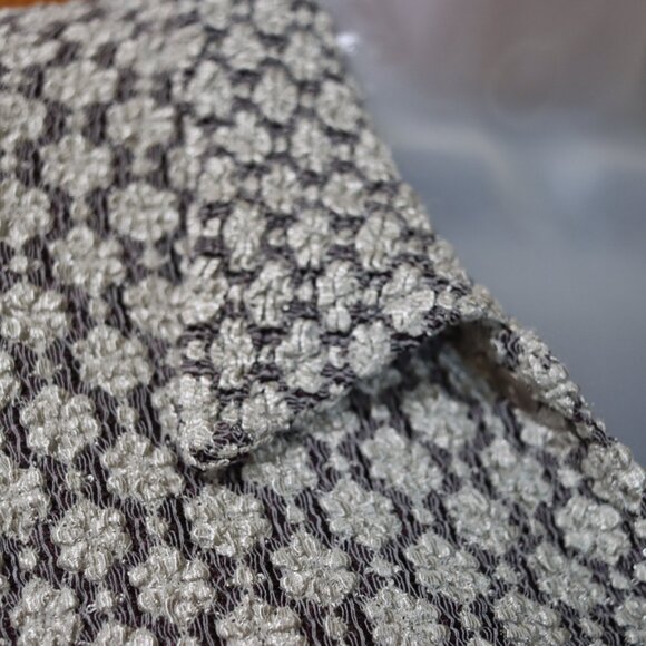 Jane Hamill Silver Gray White Geometric V-Neck Cardigan Sweater Medium USA - Picture 6 of 12